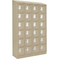 Clean Line Lockerette , 6 -tier, Bank of 4, 48" x 18" x 82", Steel, Beige, Rivet (Assembled) WestPier