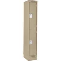 Casiers Clean Line, 2 niveaux, 12" x 18" x 76", Acier, Beige, Rivet (assembl&eacute;) WestPier
