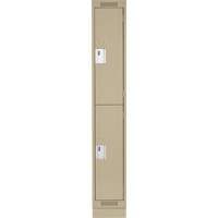 Casiers Clean Line, 2 niveaux, 12" x 18" x 76", Acier, Beige, Rivet (assembl&eacute;) WestPier