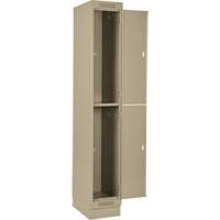 Clean Line Lockers, 2 -tier, Bank of 4, 48" x 18" x 76", Steel, Beige, Rivet (Assembled) WestPier