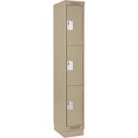 Casiers Clean Line, 3 niveaux, 12" x 18" x 76", Acier, Beige, Rivet (assembl&eacute;) WestPier