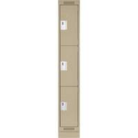 Casiers Clean Line, 3 niveaux, 12" x 18" x 76", Acier, Beige, Rivet (assembl&eacute;) WestPier