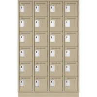 Clean Line Lockerette, 6 -tier, Bank of 4, 48" x 18" x 76", Steel, Beige, Rivet (Assembled) WestPier