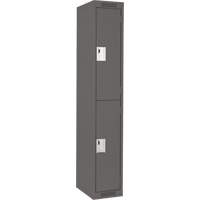 Clean Line Lockers, 2 -tier, 12" x 18" x 72", Steel, Charcoal, Rivet (Assembled) WestPier