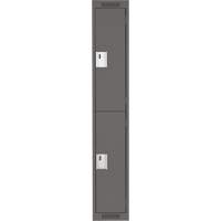Clean Line Lockers, 2 -tier, 12" x 18" x 72", Steel, Charcoal, Rivet (Assembled) WestPier