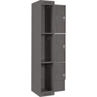 Casiers Clean Line, 3 niveaux, Bloc de 4, 48" x 18" x 72", Acier, Charbon, Rivet (assembl&eacute;) WestPier
