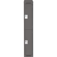 Clean Line Lockers, 2 -tier, 12" x 18" x 78", Steel, Charcoal, Rivet (Assembled) WestPier