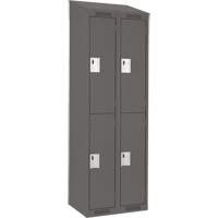 Clean Line Lockers, 2 -tier, Bank of 2, 24" x 18" x 78", Steel, Charcoal, Rivet (Assembled) WestPier
