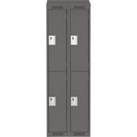 Clean Line Lockers, 2 -tier, Bank of 2, 24" x 18" x 78", Steel, Charcoal, Rivet (Assembled) WestPier
