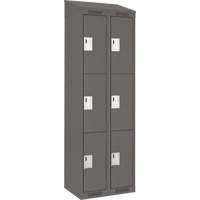Clean Line Lockers, 3 -tier, Bank of 2, 24" x 18" x 78", Steel, Charcoal, Rivet (Assembled) WestPier