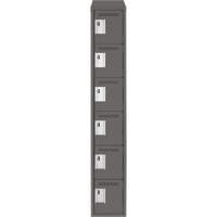 Clean Line Lockerette, 6 -tier, 12" x 18" x 78", Steel, Charcoal, Rivet (Assembled) WestPier