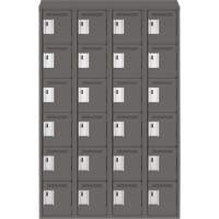 Clean Line Lockerette, 6 -tier, Bank of 4, 48" x 18" x 78", Steel, Charcoal, Rivet (Assembled) WestPier