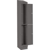 Clean Line Lockers, 2 -tier, Bank of 4, 48" x 18" x 82", Steel, Charcoal, Rivet (Assembled) WestPier