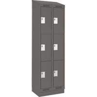 Clean Line Lockers, 3 -tier, Bank of 2, 24" x 18" x 82", Steel, Charcoal, Rivet (Assembled) WestPier