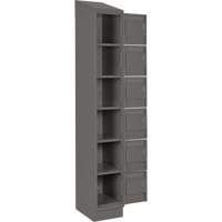 Clean Line Lockerette, 6 -tier, Bank of 4, 48" x 18" x 82", Steel, Charcoal, Rivet (Assembled) WestPier