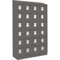 Clean Line Lockerette, 6 -tier, Bank of 4, 48" x 18" x 82", Steel, Charcoal, Rivet (Assembled) WestPier