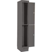 Clean Line Lockers, 2 -tier, Bank of 4, 48" x 18" x 76", Steel, Charcoal, Rivet (Assembled) WestPier
