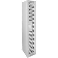 Clean Line Lockers, 12" x 12" x 72", Steel, Grey, Rivet (Assembled), Perforated WestPier