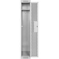 Clean Line Lockers, 12" x 12" x 72", Steel, Grey, Rivet (Assembled), Perforated WestPier