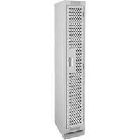 Clean Line Lockers, 12" x 18" x 76", Steel, Grey, Rivet (Assembled), Perforated WestPier