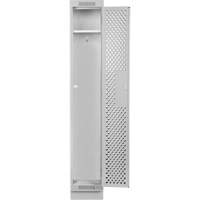 Clean Line Lockers, 12" x 18" x 76", Steel, Grey, Rivet (Assembled), Perforated WestPier