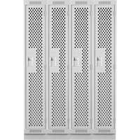 Clean Line Lockers, Bank of 4, 48" x 18" x 76", Steel, Grey, Rivet (Assembled), Perforated WestPier