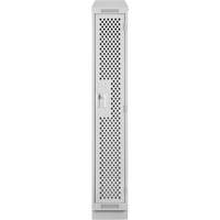 Clean Line Lockers, 12" x 18" x 82", Steel, Grey, Rivet (Assembled), Perforated WestPier