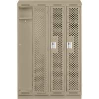 Clean Line Lockers, Bank of 4, 48" x 18" x 82", Steel, Grey, Rivet (Assembled), Perforated WestPier