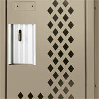 Clean Line Lockers, 2 -tier, 12" x 15" x 72", Steel, Beige, Rivet (Assembled), Perforated WestPier