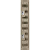 Clean Line Lockers, 2 -tier, 12" x 15" x 72", Steel, Beige, Rivet (Assembled), Perforated WestPier