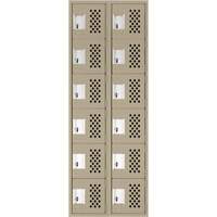 Assembled Lockerettes Clean Line Perforated Economy Lockers, 6 -tier, Bank of 2, 18" x 72" x 12", Steel WestPier