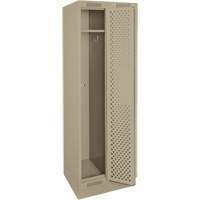 Clean Line Lockers, Bank of 2, 24" x 18" x 76", Steel, Beige, Rivet (Assembled), Perforated WestPier