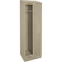 Clean Line Lockers, Bank of 2, 24" x 18" x 82", Steel, Beige, Rivet (Assembled), Perforated WestPier