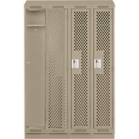 Clean Line Lockers, Bank of 4, 48" x 18" x 82", Steel, Beige, Rivet (Assembled), Perforated WestPier