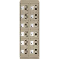 Assembled Lockerettes Clean Line Perforated Economy Lockers, 6 -tier, Bank of 2, 18" x 72" x 12", Steel WestPier