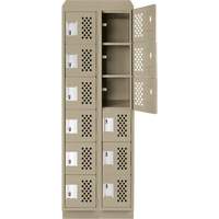 Assembled Lockerettes Clean Line Perforated Economy Lockers, 6 -tier, Bank of 2, 18" x 72" x 12", Steel WestPier