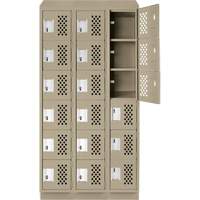 Assembled Lockerettes Clean Line Perforated Economy Lockers, 6 -tier, Bank of 3, 18" x 72" x 12", Steel WestPier