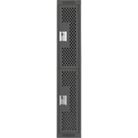 Clean Line Lockers, 2 -tier, 12" x 15" x 72", Steel, Charcoal, Rivet (Assembled), Perforated WestPier