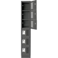 Assembled Lockerettes Clean Line Perforated Economy Lockers, 6 -tier, 18" x 72" x 12", Steel WestPier