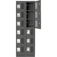 Assembled Lockerettes Clean Line Perforated Economy Lockers, 6 -tier, Bank of 2, 18" x 72" x 12", Steel WestPier