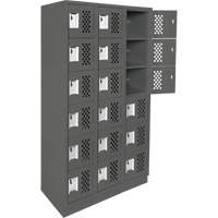 Assembled Lockerettes Clean Line Perforated Economy Lockers, 6 -tier, Bank of 3, 18" x 72" x 12", Steel WestPier