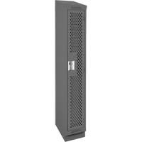 Clean Line Lockers, 12" x 18" x 82", Steel, Charcoal, Rivet (Assembled), Perforated WestPier