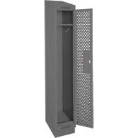 Clean Line Lockers, 12" x 18" x 82", Steel, Charcoal, Rivet (Assembled), Perforated WestPier