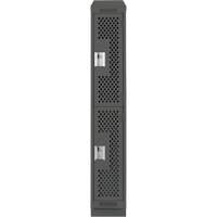 Clean Line Lockers, 2 -tier, 12" x 18" x 82", Steel, Charcoal, Rivet (Assembled), Perforated WestPier
