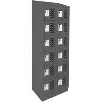 Assembled Lockerettes Clean Line Perforated Economy Lockers, 6 -tier, Bank of 2, 18" x 72" x 12", Steel WestPier