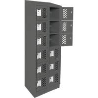Assembled Lockerettes Clean Line Perforated Economy Lockers, 6 -tier, Bank of 2, 18" x 72" x 12", Steel WestPier
