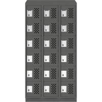 Assembled Lockerettes Clean Line Perforated Economy Lockers, 6 -tier, Bank of 3, 18" x 72" x 12", Steel WestPier