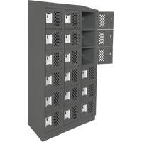 Assembled Lockerettes Clean Line Perforated Economy Lockers, 6 -tier, Bank of 3, 18" x 72" x 12", Steel WestPier