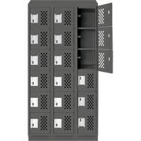 Assembled Lockerettes Clean Line Perforated Economy Lockers, 6 -tier, Bank of 3, 18" x 72" x 12", Steel WestPier
