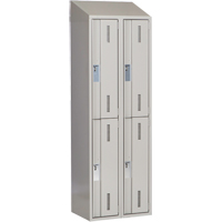 Concorde Heavy-Duty Lockers, 2 -tier, Bank of 2, 24" x 18" x 78", Steel, Grey, Welded (Assembled) WestPier